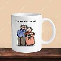 Premium 330ml Ceramic White Coffee Mug - you are my lifeline - Single Pack-thumb2