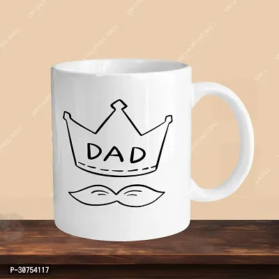 Premium 330ml Ceramic White Coffee Mug - dad- Single  Pack-thumb3