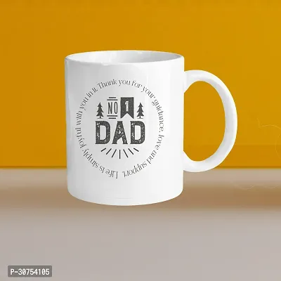 Premium 330ml Ceramic White Coffee Mug - no 1 dad - Single Pack-thumb0