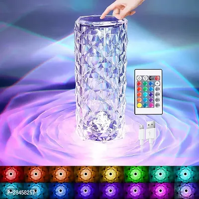 Crystal Rose Table Lamp 16 Colour LED Night Lights for Room Decoration with USB Cable  Remite-thumb0