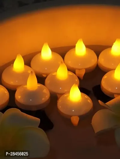 Acrylic Flameless And Smokeless Decorative Candle (Pack of 12, Yellow, 2 Cm)-thumb0