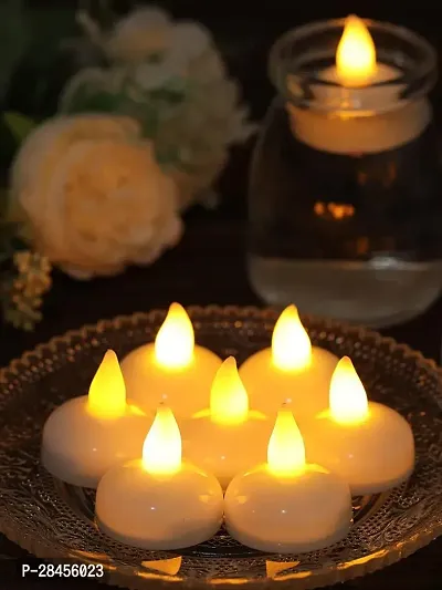 Acrylic Flameless And Smokeless Decorative Candle (Pack of 12, Yellow, 2 Cm)