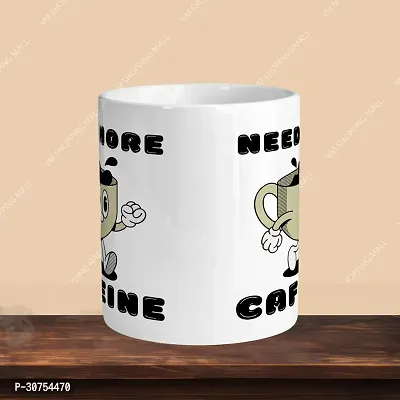 Premium 330ml Ceramic White Coffee Mug - need more caffine - Single Pack-thumb2