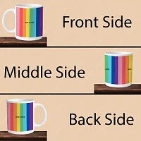 Premium 330ml Ceramic White Coffee Mug - love is love rainbow - Single Pack-thumb3