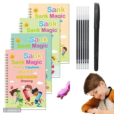 Sank Magic Practice Copybook, (4 BOOK + 10 REFILL+ 1 Pen +1 Grip)-thumb0