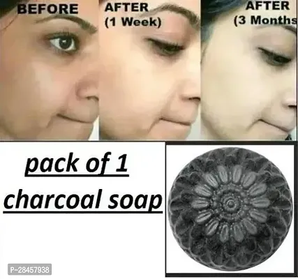 Activated Charcoal Handmade Bathing Shop for For Skin Whitening, Tan Removal, Treat Oily Skin and Deep Cleansing Pack of 1 (1x100gm)-thumb0