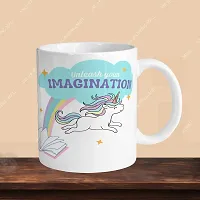 Premium 330ml Ceramic White Coffee Mug - imagination- Single  Pack-thumb2