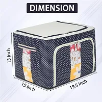 Steel Frame Double Opening Zipped Storage Organizer Bag with Window Folding Bag-thumb2