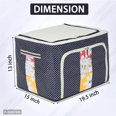 Steel Frame Double Opening Zipped Storage Organizer Bag with Window Folding Bag-thumb3