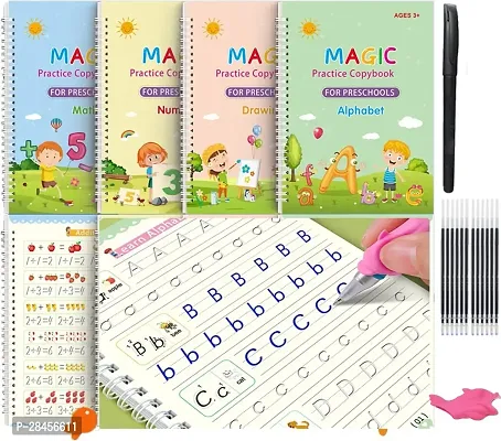 Sank Magic Practice Copybook, (4 BOOK + 10 REFILL+ 1 Pen +1 Grip)-thumb0