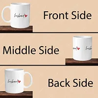 Premium 330ml Ceramic White Coffee Mug - husband- With Rectangle Keychain-thumb3