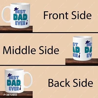 Premium 330ml Ceramic White Coffee Mug - best dad ever - Single Pack-thumb4