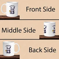 Premium 330ml Ceramic White Coffee Mug - coffee break- Single  Pack-thumb3