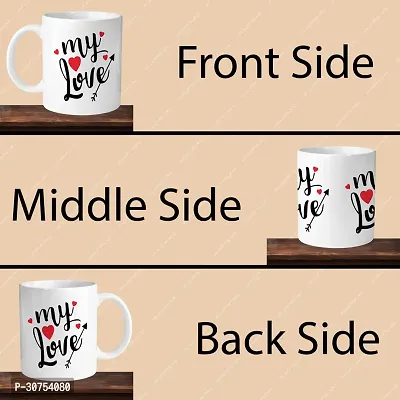 Premium 330ml Ceramic White Coffee Mug - my love- Single  Pack-thumb4