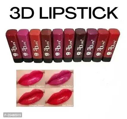 3D Matt Lipstick Pack Of 10-thumb0