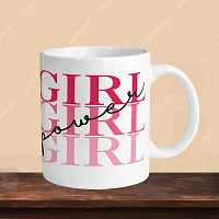 Premium 330ml Ceramic White Coffee Mug - girl power- Single  Pack-thumb2