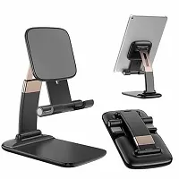 Mobile Phone Foldable Holder Stand Dock Tabletop Mount for All Smartphones, Tablets,Adjustable Mobile Stand,Black,-thumb1