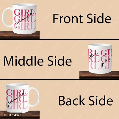 Premium 330ml Ceramic White Coffee Mug - girl power- Single  Pack-thumb4