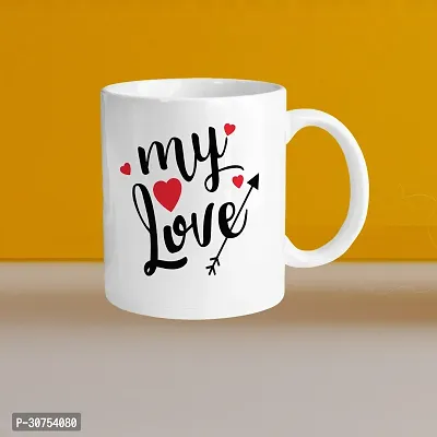 Premium 330ml Ceramic White Coffee Mug - my love- Single  Pack-thumb0