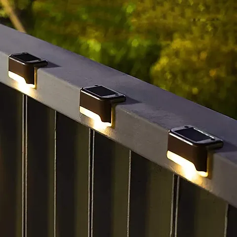 Outdoor Solar Deck Lights  with LED Stair Lights,  Warm White Pack of 4