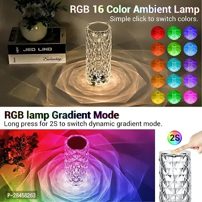 Crystal Rose Table Lamp 16 Colour LED Night Lights for Room Decoration with USB Cable  Remite-thumb3