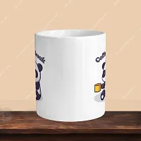 Premium 330ml Ceramic White Coffee Mug - coffee break- Single  Pack-thumb1