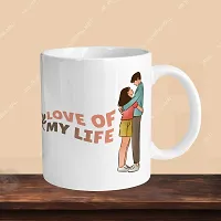 Premium 330ml Ceramic White Coffee Mug - love of my life - Single Pack-thumb2