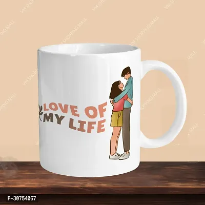 Premium 330ml Ceramic White Coffee Mug - love of my life - Single Pack-thumb3