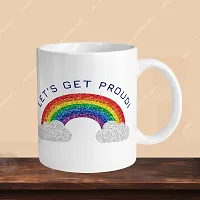 Premium 330ml Ceramic White Coffee Mug - lets get proud - Single Pack-thumb2