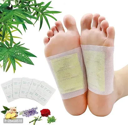 Detox Foot Pads Toxins Stress Relief - 10 Relief Foot Pads And 10 Adhesive Sheets-thumb0