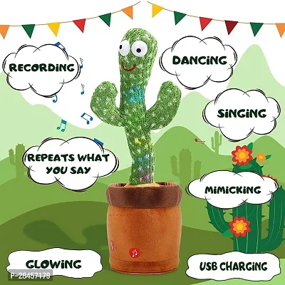 Dancing Cactus Talking Toy, Cactus Plush Toy, Wriggle  Singing Recording Repeat What You Say Funny Education Toys for Babies Children Playing, Home Decorate-thumb2