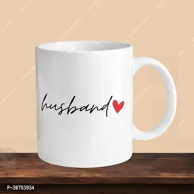 Premium 330ml Ceramic White Coffee Mug - husband- With Rectangle Keychain-thumb3