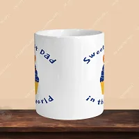 Premium 330ml Ceramic White Coffee Mug - sweetest dad- Single  Pack-thumb1