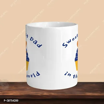 Premium 330ml Ceramic White Coffee Mug - sweetest dad- Single  Pack-thumb2