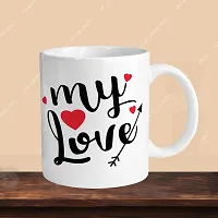 Premium 330ml Ceramic White Coffee Mug - my love- Single  Pack-thumb2