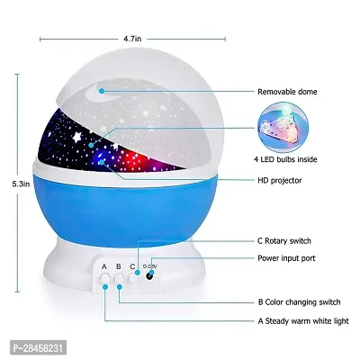 Rotating 360 Degree Moon Night Light Lamp Projector with Multi Colors and USB Cable-thumb3