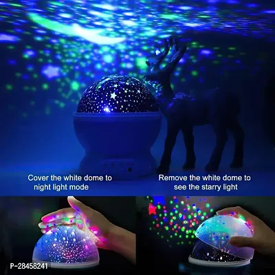 Rotating 360 Degree Moon Night Light Lamp Projector with Multi Colors and USB Cable-thumb2