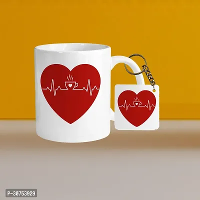 Premium 330ml Ceramic White Coffee Mug - coffee lover 01 - WithSquare Keychain-thumb0