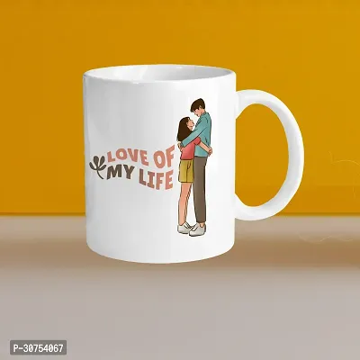 Premium 330ml Ceramic White Coffee Mug - love of my life - Single Pack-thumb0