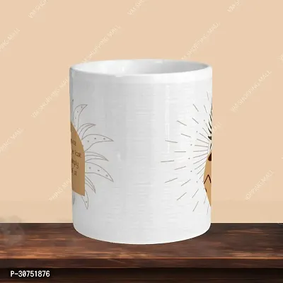 Premium 330ml Ceramic White Coffee Mug - Morning 01- Single  Pack-thumb2