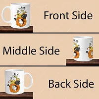 Premium 330ml Ceramic White Coffee Mug - cats- Single  Pack-thumb3