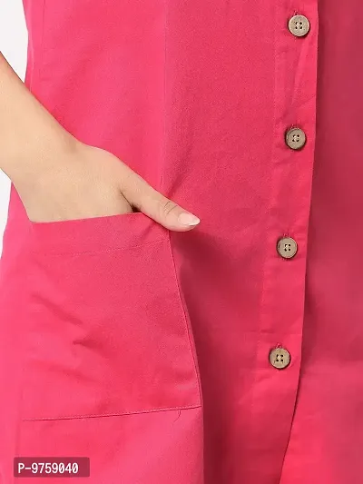 VASTRADO Bright Pink Pinafore Dress-thumb4