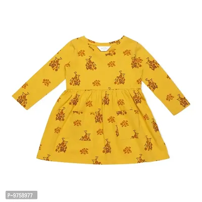 MYSTERE PARIS Girls Cozy Yellow Sleep Dress Yellow LC508C-thumb0