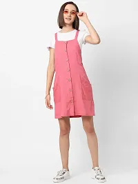 VASTRADO Women's Knee-Length Pastel Pink Pinafore Dress (LD1482A_Pink_L)-thumb4