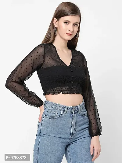 VASTRADO V Neck Full Crop Top-thumb3