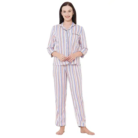 Classic Night Top Pyjama Set Sleepwear Cotton
