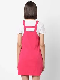 VASTRADO Bright Pink Pinafore Dress-thumb4