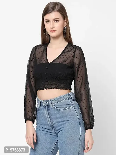 VASTRADO V Neck Full Crop Top-thumb2