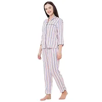 Mystere Paris Classic Striped Pyjama Set Pink Purple J526A-thumb2
