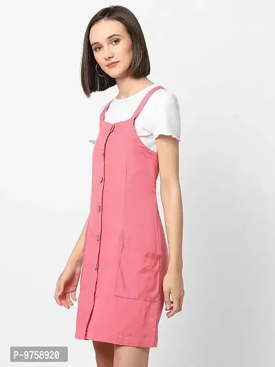 VASTRADO Women's Knee-Length Pastel Pink Pinafore Dress (LD1482A_Pink_L)-thumb3